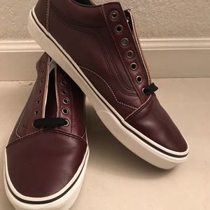 Vans old skool shoes rum raisin leather SZ 12 men